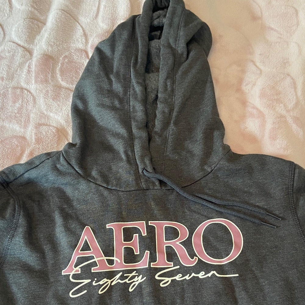 Aeropostale Gray Hoodie with Pink and White Logo